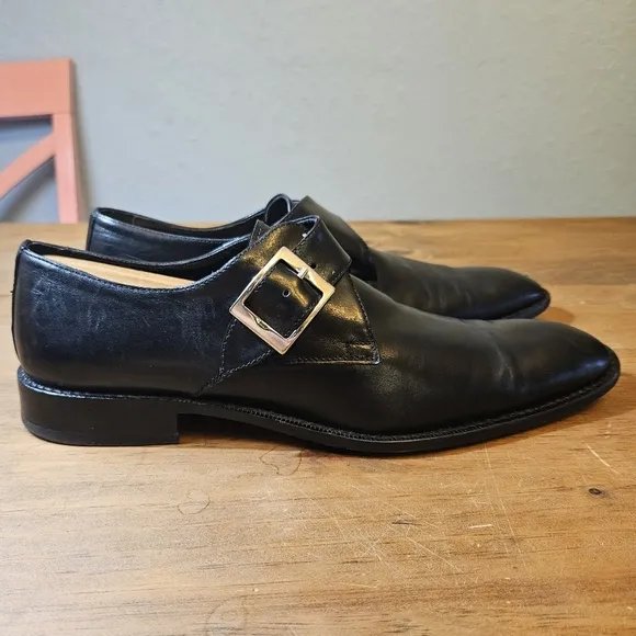 Too Boot Adam Derrick Men's Made in Italy Monk Strap Shoes Black Leather Size 9