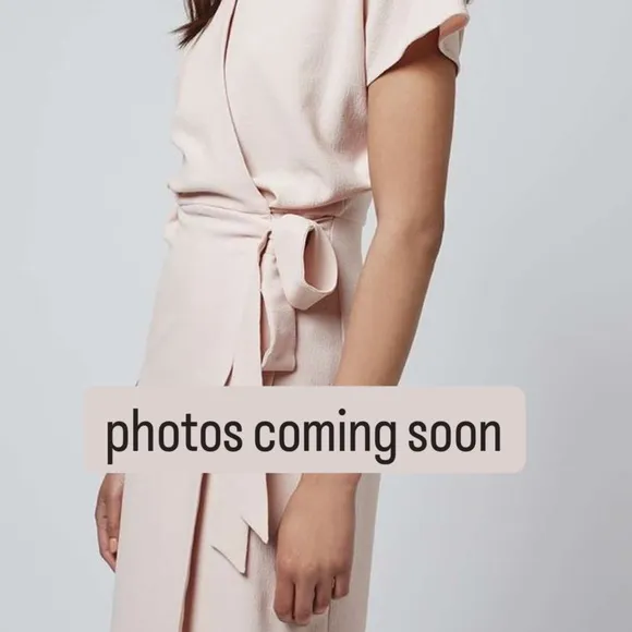 Topshop Crepe Wrap Dress Blush Pink NWOT