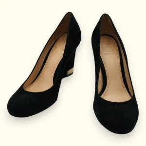 Tory Burch Astoria Wedge Lancaster Suede Shoes Size‎ 6M ~ Heel 3.5&quot;