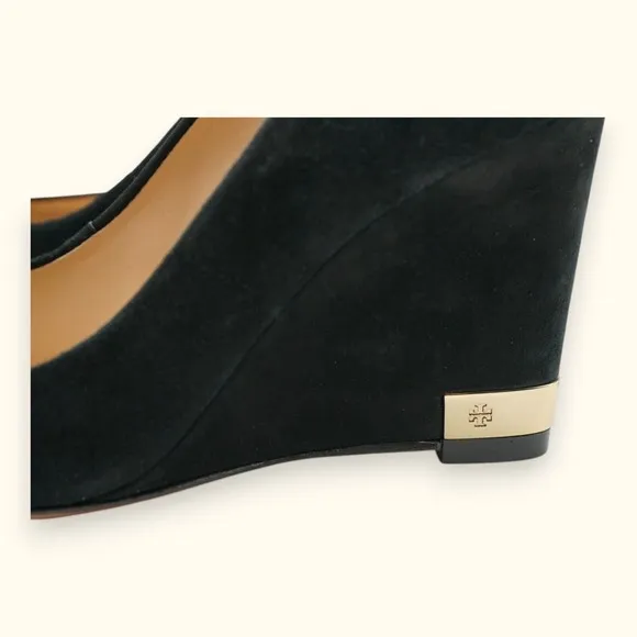 Tory Burch Astoria Wedge Lancaster Suede Shoes Size‎ 6M ~ Heel 3.5&quot;