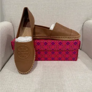 Tory Burch Benton Leather Espadrille Flats