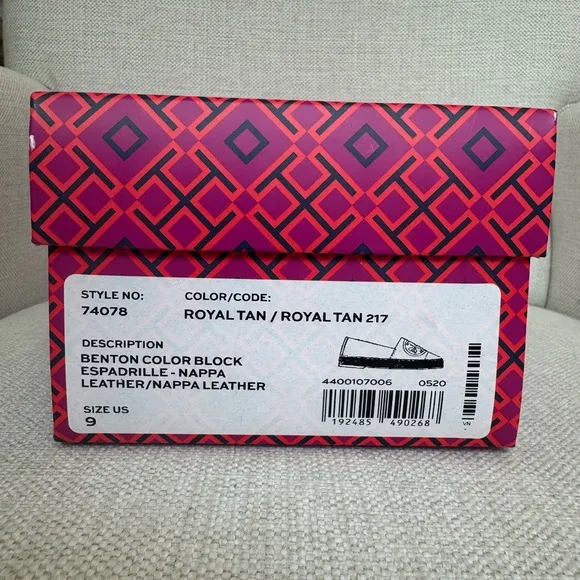 Tory Burch Benton Leather Espadrille Flats
