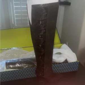 Tory Burch Black and Brown Heeled Boots