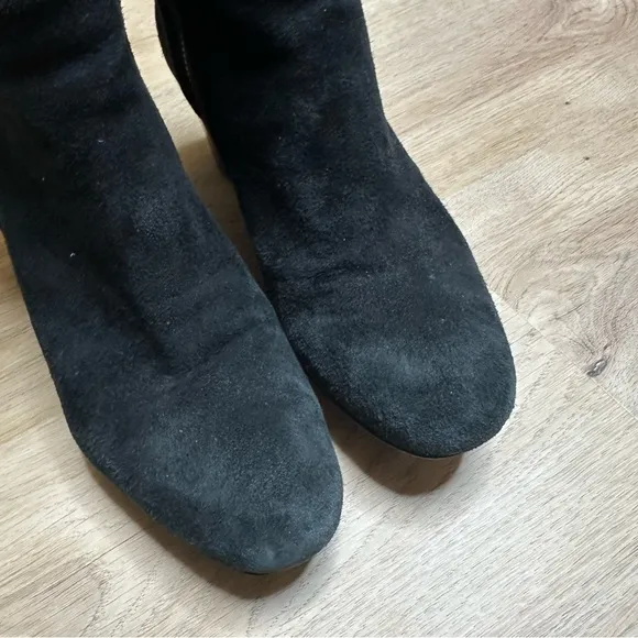 Tory Burch Black Leather and Suede Tall Boots size 7.5