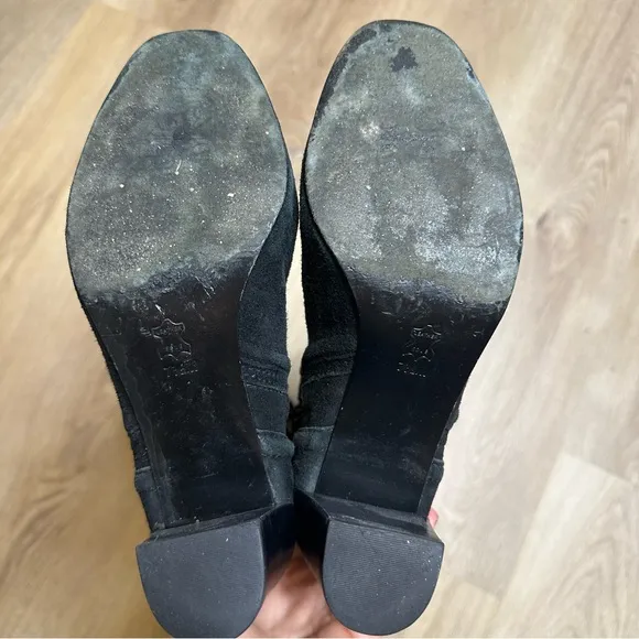 Tory Burch Black Leather and Suede Tall Boots size 7.5
