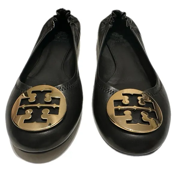 Tory Burch Black Leather Ballet Flats- like new