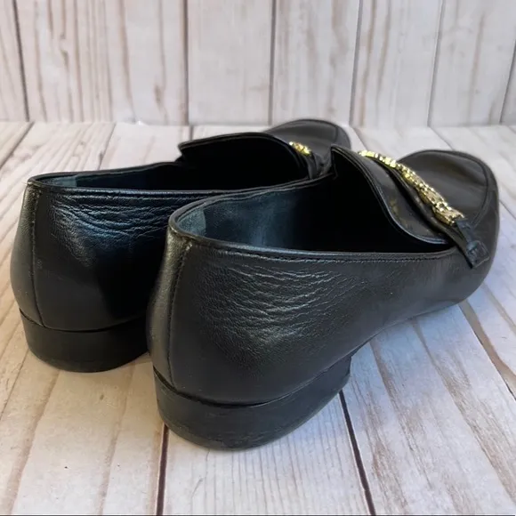 Tory Burch Black Leather Loafers