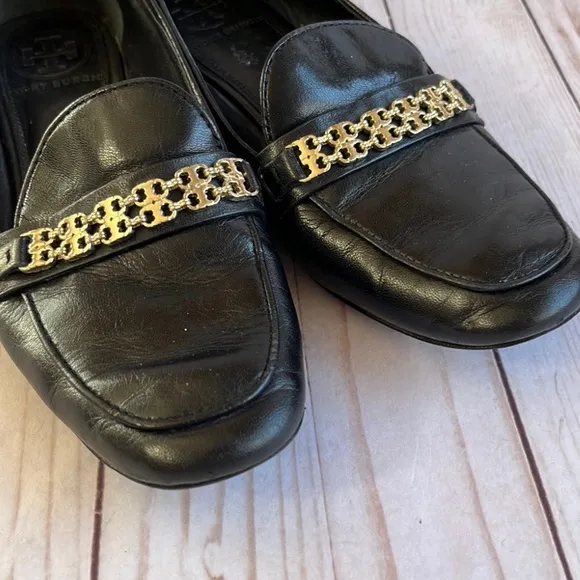 Tory Burch Black Leather Loafers