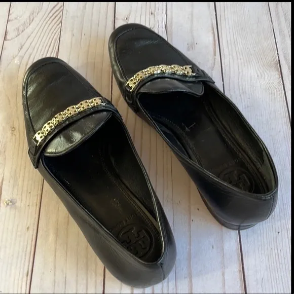 Tory Burch Black Leather Loafers