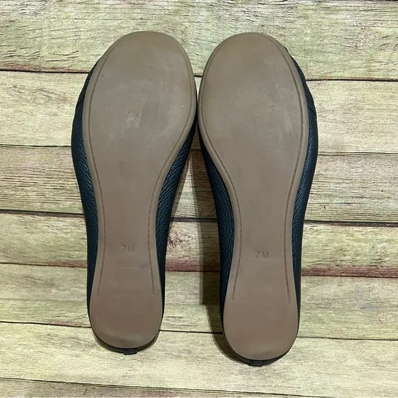 Tory Burch Black Leather Ruby Flats