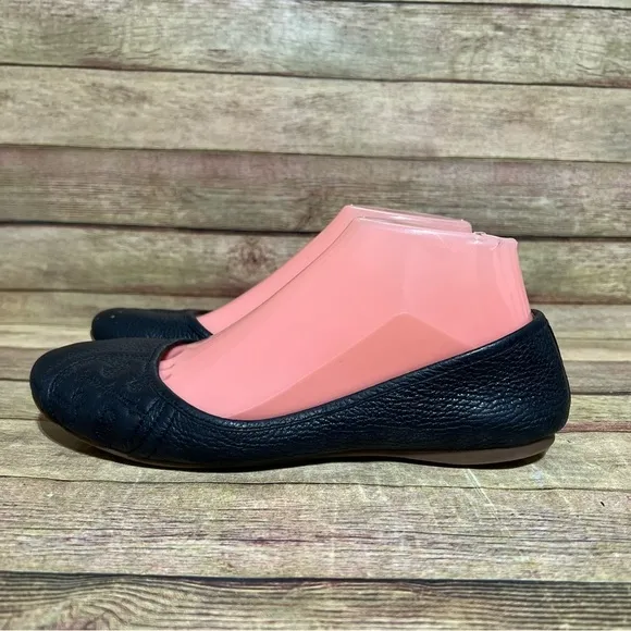 Tory Burch Black Leather Ruby Flats