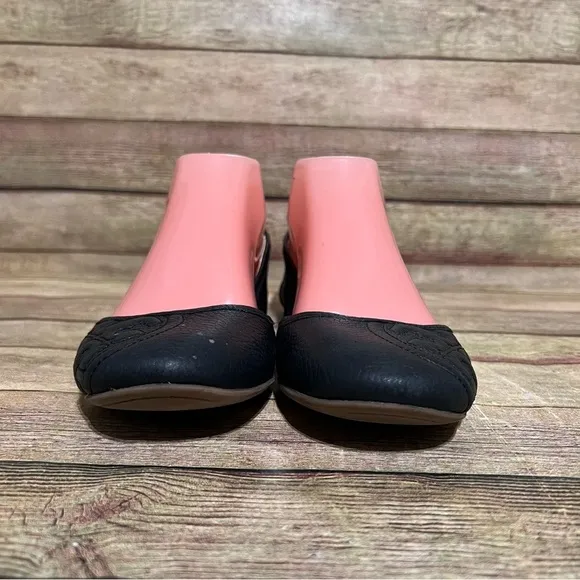 Tory Burch Black Leather Ruby Flats