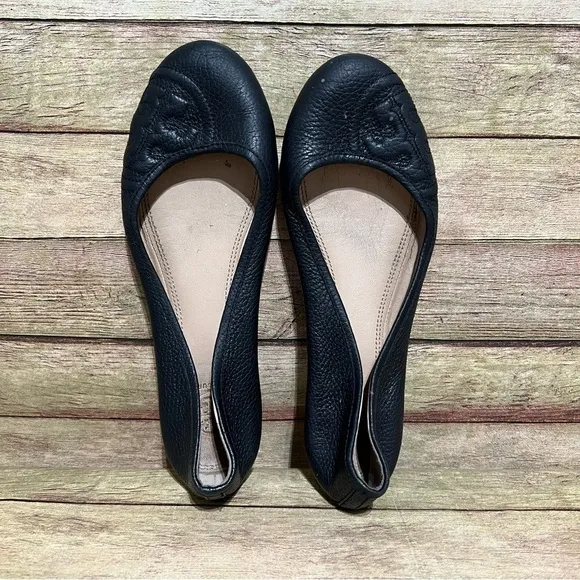 Tory Burch Black Leather Ruby Flats