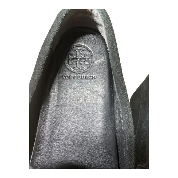 Tory Burch Black Suede Loafers Moccasins size 6M