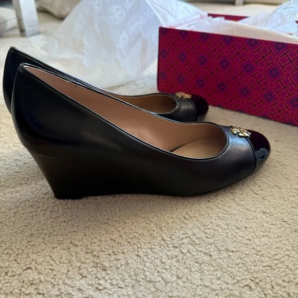 Tory Burch Black Wedges New in Box