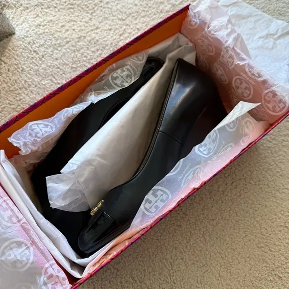 Tory Burch Black Wedges New in Box