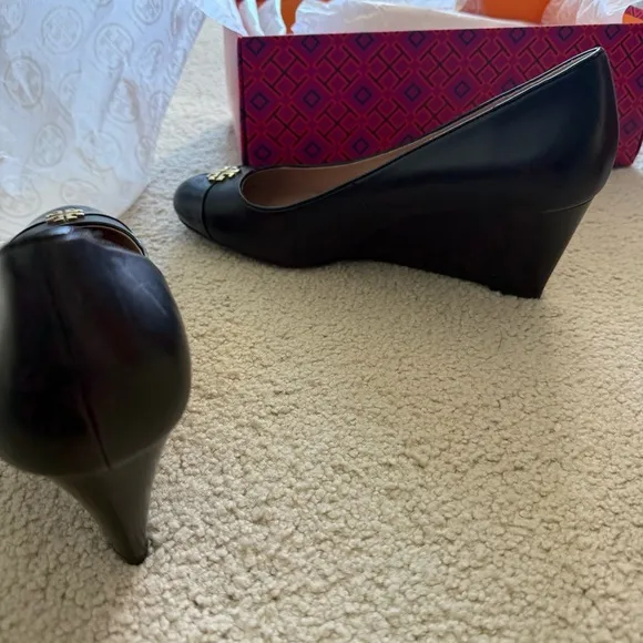 Tory Burch Black Wedges New in Box