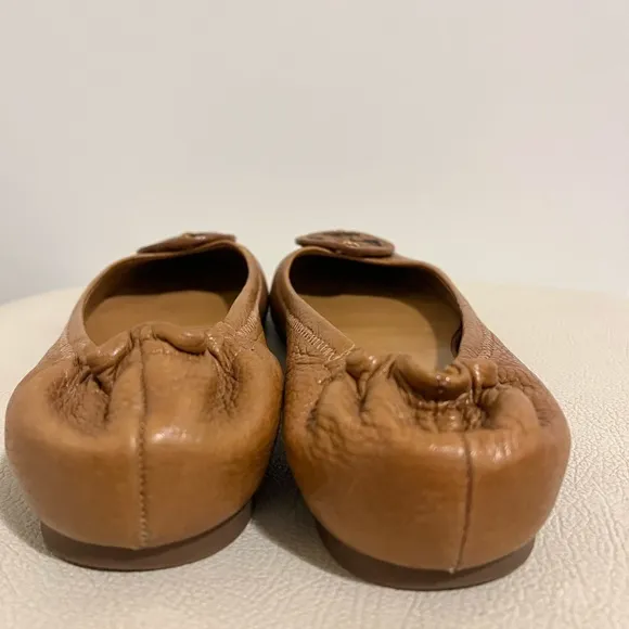 Tory Burch Camel Classic Leather Ballet Flats Size 7.5