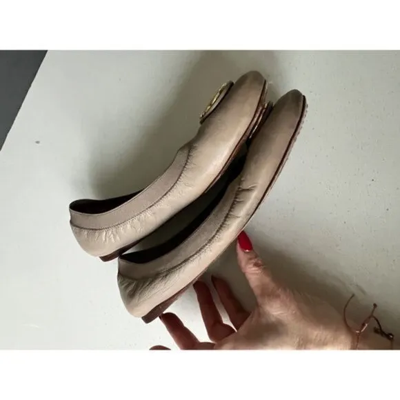 TORY BURCH CAROLINE elastic leather flats size 7