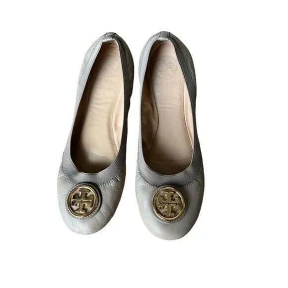 TORY BURCH CAROLINE elastic leather flats size 7