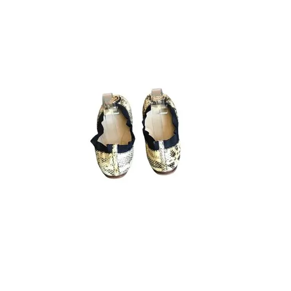 Tory Burch Caroline Snakeskin Print Leather Flats