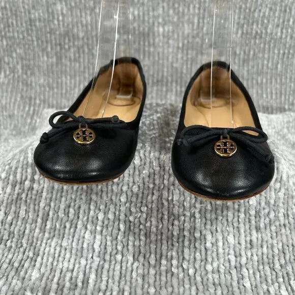 Tory Burch Chelsea Black Leather Bow Ballet Slipper Flats Size 6