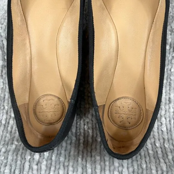 Tory Burch Chelsea Black Leather Bow Ballet Slipper Flats Size 6