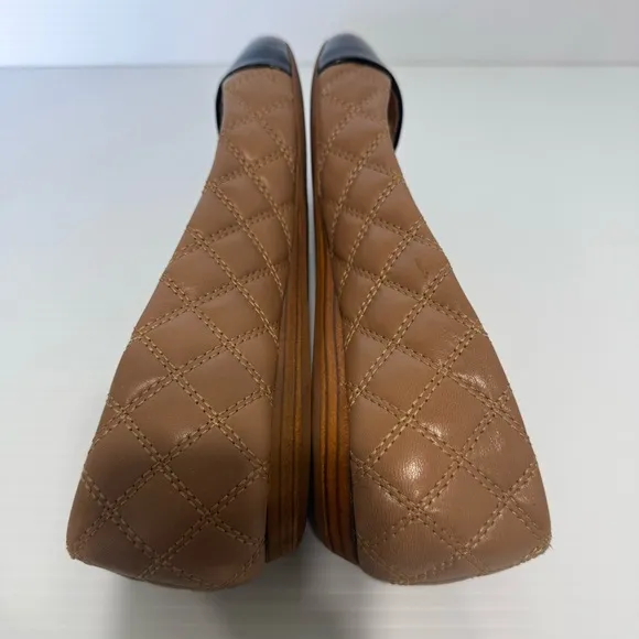 Tory Burch Claremont Tan Quilted Leather Flats Size 8 1/2