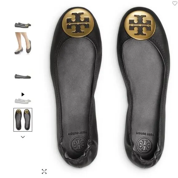 Tory Burch Classic Ballet Flats, Black, Size 7.5