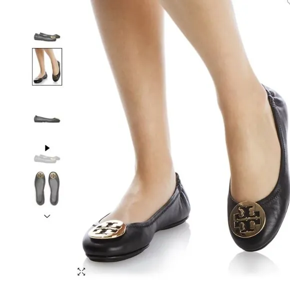 Tory Burch Classic Ballet Flats, Black, Size 7.5