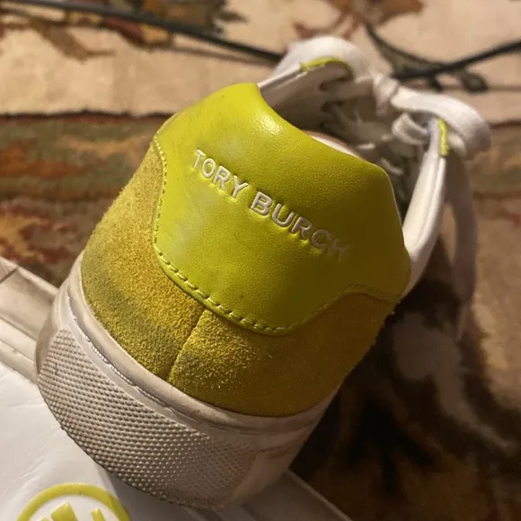 Tory Burch Color Block Signature T-Logo Leather Sneaker Shoes Size 8.5
