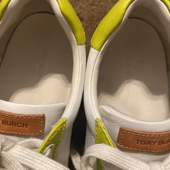 Tory Burch Color Block Signature T-Logo Leather Sneaker Shoes Size 8.5