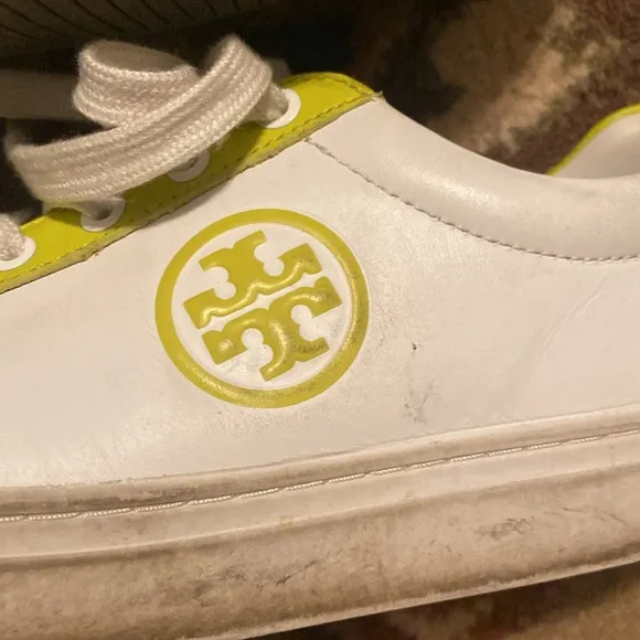 Tory Burch Color Block Signature T-Logo Leather Sneaker Shoes Size 8.5