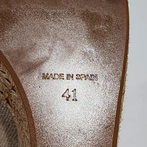 Tory Burch Cream and Brown Wedge Sandals with Peep-Toe