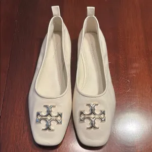 Tory Burch Cream Leather Women's Shoes