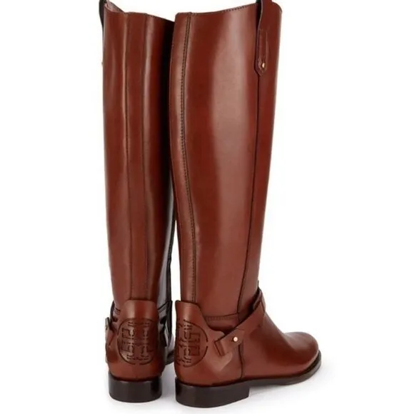Tory Burch Derby Riding Boots in Almond