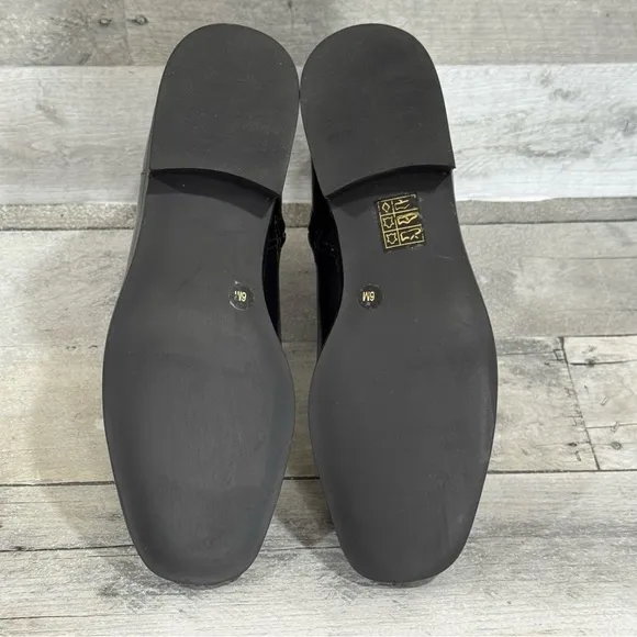 TORY BURCH Everly Flat Boots in Black Leather - Sz -  6 .US