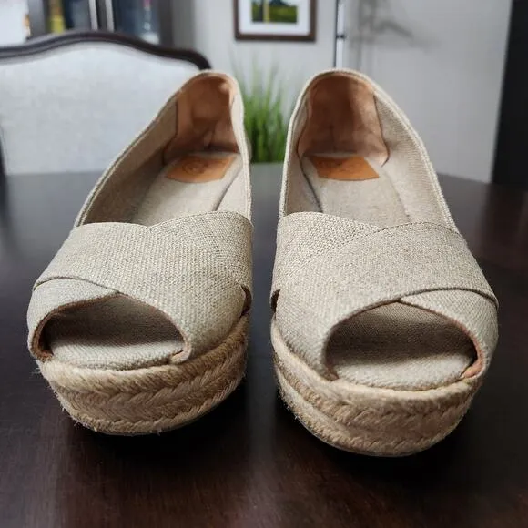 Tory Burch Filipa Espadrille Wedges Size 9.5
