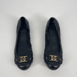 Tory Burch flats size 8 black and gold (SB2)