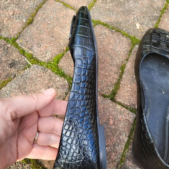 Tory Burch  Georgia  Croc embossed  leather  flats