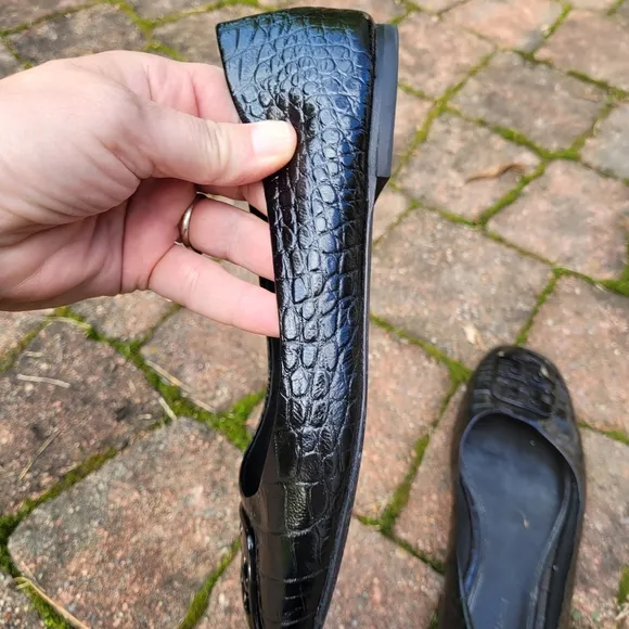 Tory Burch  Georgia  Croc embossed  leather  flats