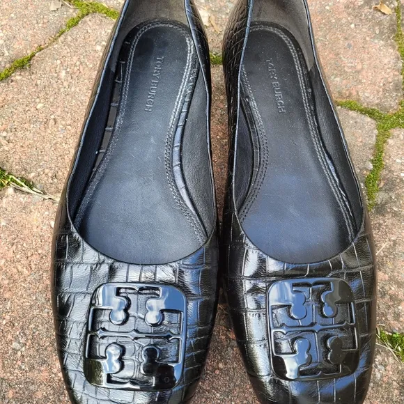Tory Burch  Georgia  Croc embossed  leather  flats