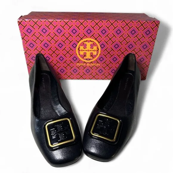 Tory Burch Georgia Pump 35mm Black Leather Size US 5 NEW IN BOX
