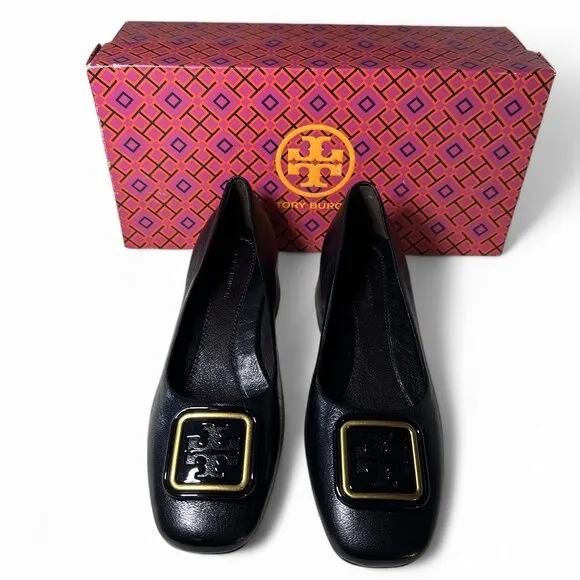 Tory Burch Georgia Pump 35mm Black Leather Size US 5 NEW IN BOX