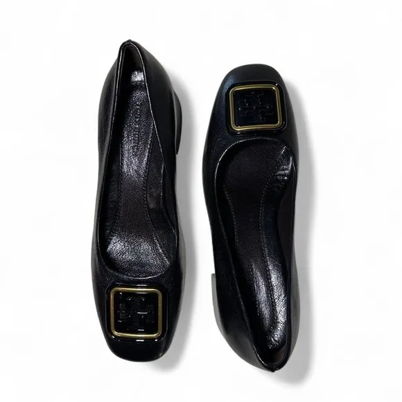Tory Burch Georgia Pump 35mm Black Leather Size US 5 NEW IN BOX