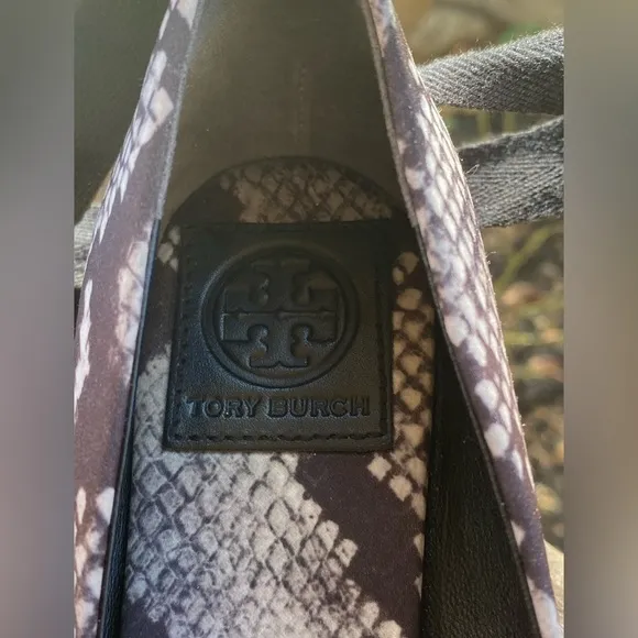 Tory Burch Heather Lace Wrap Up Espadrille Wedges - Size 6