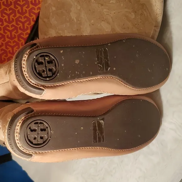 TORY BURCH JEWELED TALL SHEARLING SUEDE BOOTS SIZE 7/ LIKE NEW🚨PRICE FIRM🚨