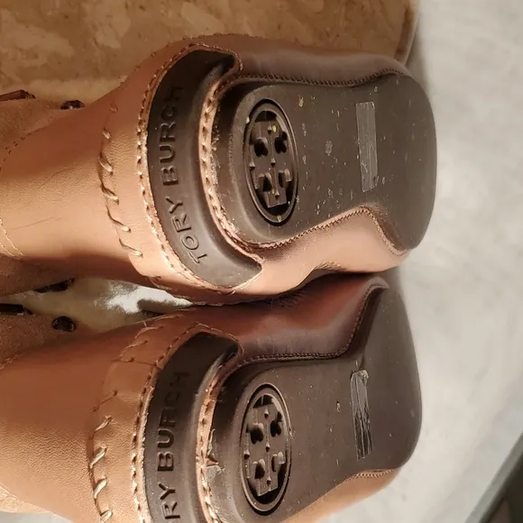 TORY BURCH JEWELED TALL SHEARLING SUEDE BOOTS SIZE 7/ LIKE NEW🚨PRICE FIRM🚨