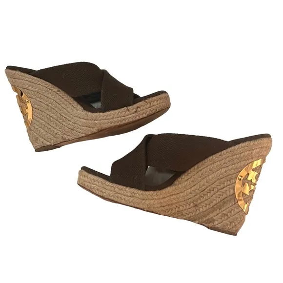 Tory Burch Kristen Espadrille Wedges size 6 1/2