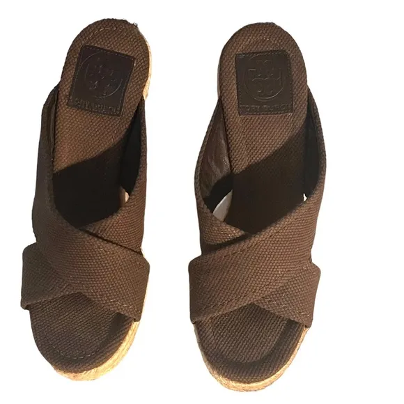Tory Burch Kristen Espadrille Wedges size 6 1/2